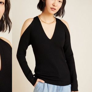 Fontain open shoulder black sweater